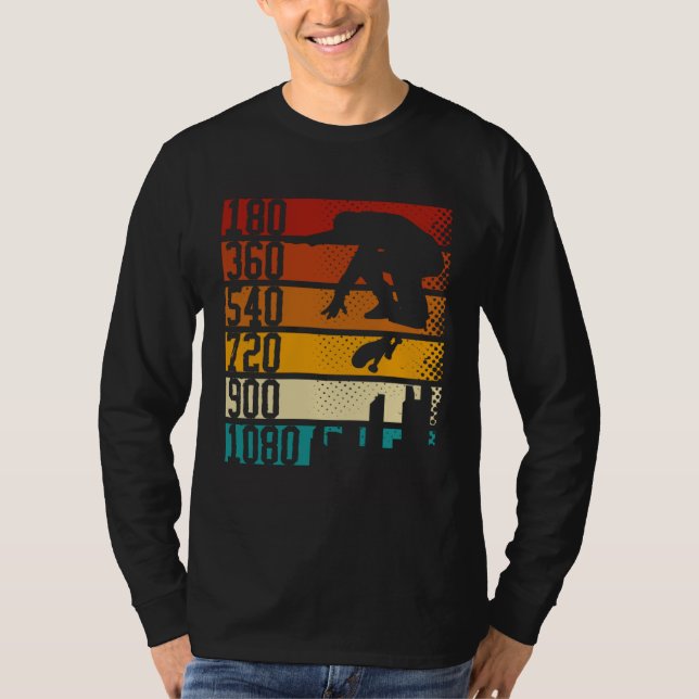Camiseta 180 360 540 720 900 1080 Skateboarding Skater (Frente)