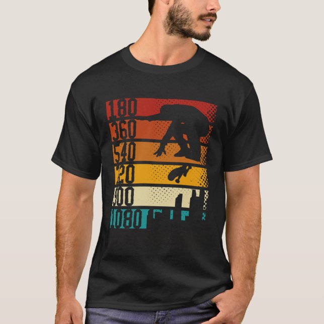 Camiseta 180 360 540 720 900 1080 Skateboarding Skater (Frente)