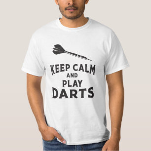 Camiseta 180 Darts Dart Dartboard Mantenha Calmo Jogo Engra