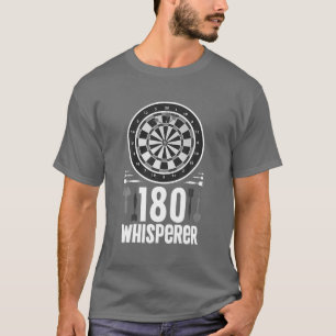 Camiseta 180 Darts Whisperer, Jogador De Dart Engraçado Hu