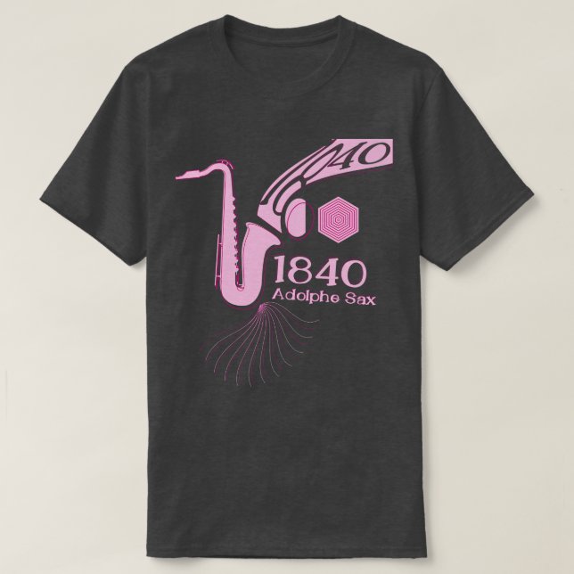 Camiseta 1840 O nascimento da música saxofone (Frente do Design)