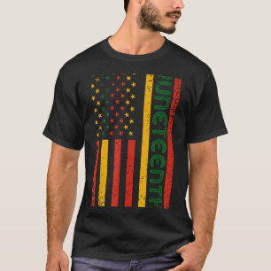 Camiseta 1865 juneteenth história negra bandeira americana