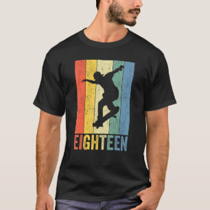 Camiseta 18.º aniversário do Skater Retro Skateboard Boys M