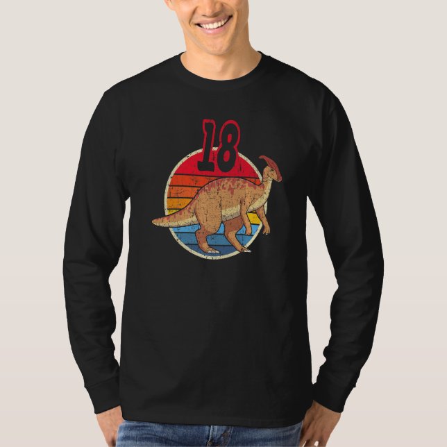 Camiseta 18.º Aniversário I Parasaurolophus I Combinação Fa (Frente)