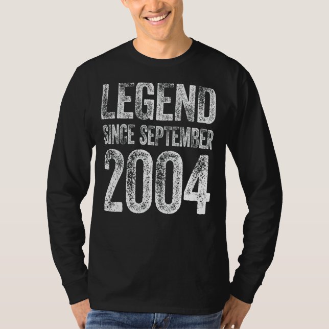 Camiseta 18.º Aniversário, Nascer 18 Anos de Legenda Desde (Frente)