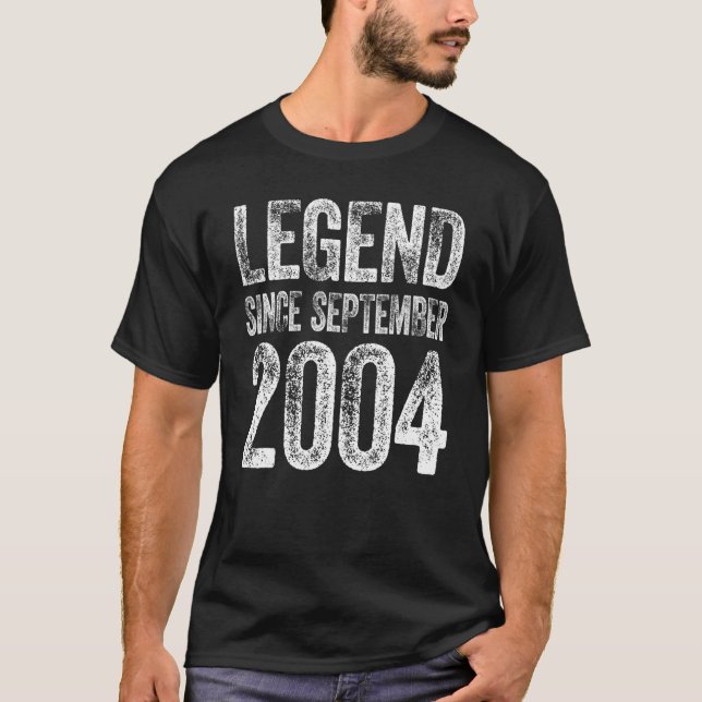 Camiseta 18.º Aniversário, Nascer 18 Anos de Legenda Desde (Frente)