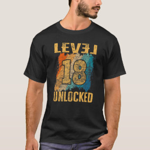 Camiseta 18. º Aniversário Nível da Vintagem Desbloqueada
