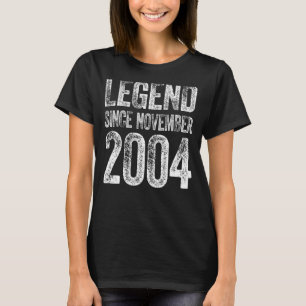 Camiseta 18.º aniversário Novembro Nascer 18 anos Legenda d