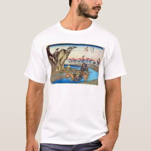 Camiseta 18. 興 津 宿, 広 Okitsu-juku, Hiroshige, Ukiyo-e