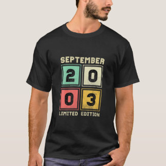 Camiseta 18 Aniversário De Setembro De 2003 Vintage 18 Anos