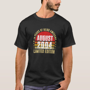 Camiseta 18 anos Agosto de 2004 18º aniversário