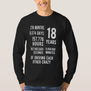 Camiseta 18 Anos Casados Engraçado 18.º Aniversário de Casa