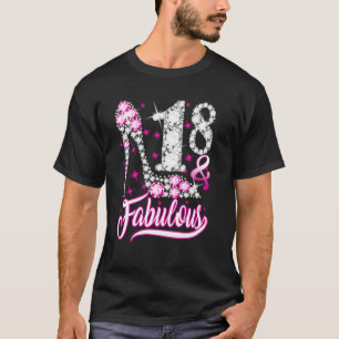 Camiseta 18 anos de idade, 18 anos e fabuloso 18º aniversár