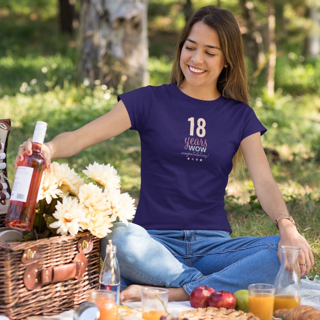 Camiseta 18 anos Parabéns Uau (Criador carregado)