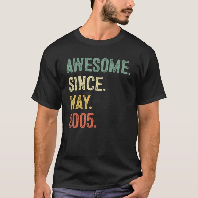 Camiseta 18 anos Presentes Impressionantes Desde maio de 20 (Frente)
