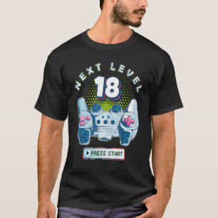 Camiseta 18 Birthday Gamer Nível 18 - Controladora de jogos