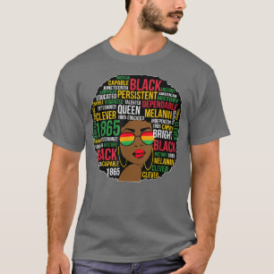 Camiseta 18 de junho de 1865 Freedom Black Girl Black Queen