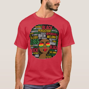 Camiseta 18 de junho de 1865 Freedom Black Girl Black Queen
