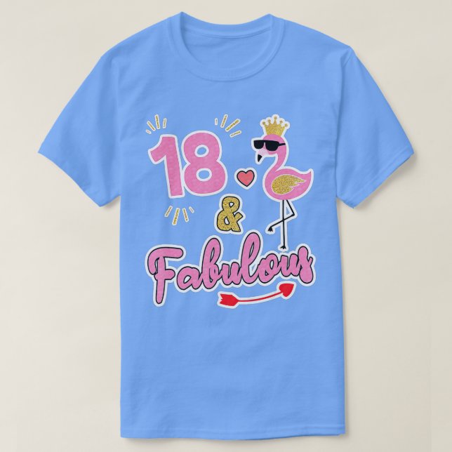 Camiseta 18 e fabuloso - Presente de 18 anos - 18º Aniversá (Frente do Design)