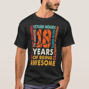Camiseta 18.o aniversário 18 anos 216 meses de basquete B