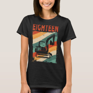 Camiseta 18.o Aniversário do Veículo de Construção do Retro