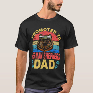 Camiseta 18 Promovido a Pai de Pastor Alemão Pastor Alemão