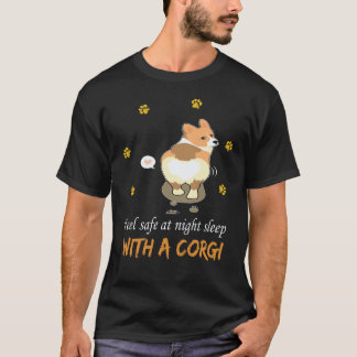 Camiseta 18 Sinta-se Seguro à Noite Dormindo Com Um Corgi