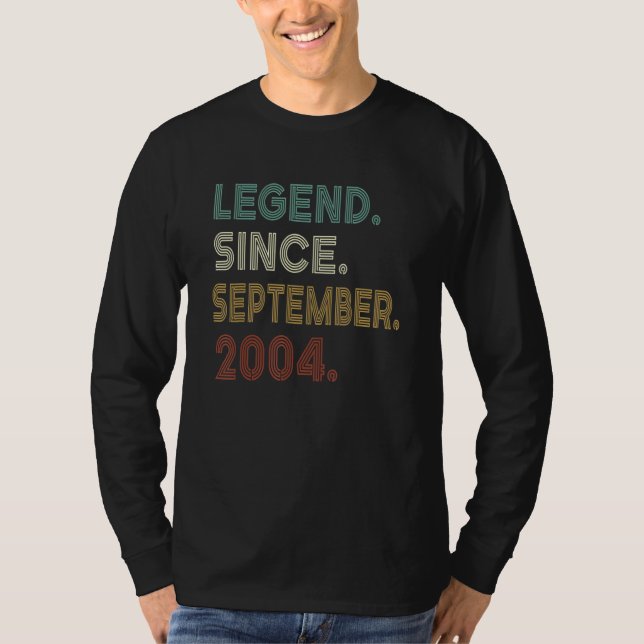 Camiseta 18 Years Old  Legend Since September 2004 18th Bir (Frente)