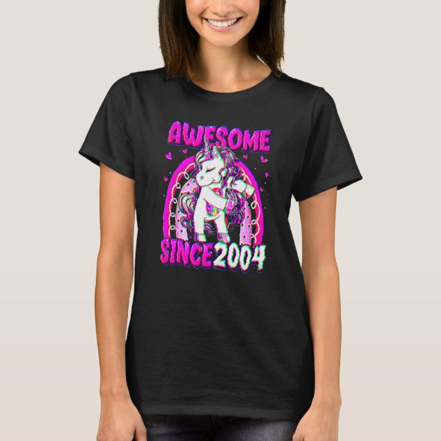 Camiseta 18 Years Old Unicorn Flossing 18th Birthday Girl U (Frente)