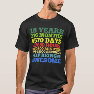 Camiseta 18 Years Old Vintage Retro 18th Birthday 216 Month