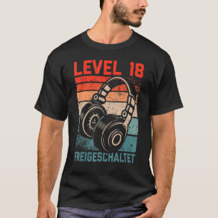 Camiseta 18th Birthday Boys Video Gamer Level 18 Unlocked M