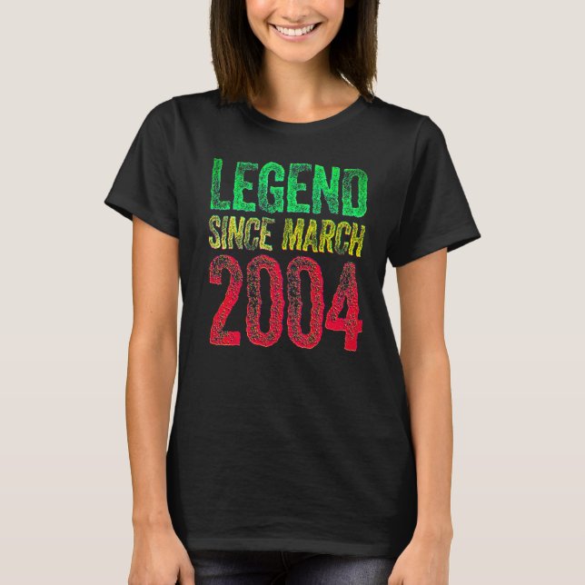Camiseta 18th Birthday March Born Shirt 18 Years Legend Sin (Frente)