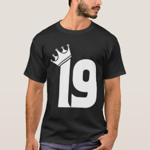 Camiseta 19º Aniversário Homens Vintage Número 19 Com Cr