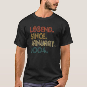 Camiseta 19º aniversário Legenda de 19 anos desde 20 de jan