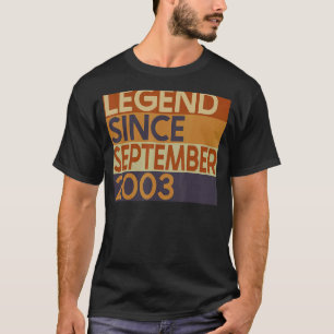 Camiseta 19º aniversário Legenda de 19 anos desde setembro