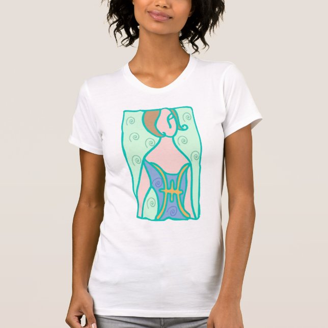 Camiseta 1920 mulher com símbolo verde roxo (Frente)