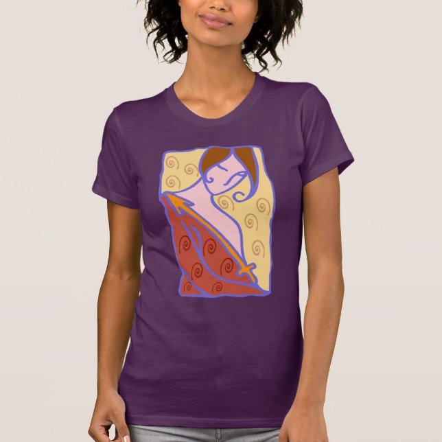 Camiseta 1920 Sagittarius Mulher de laranja (Frente)