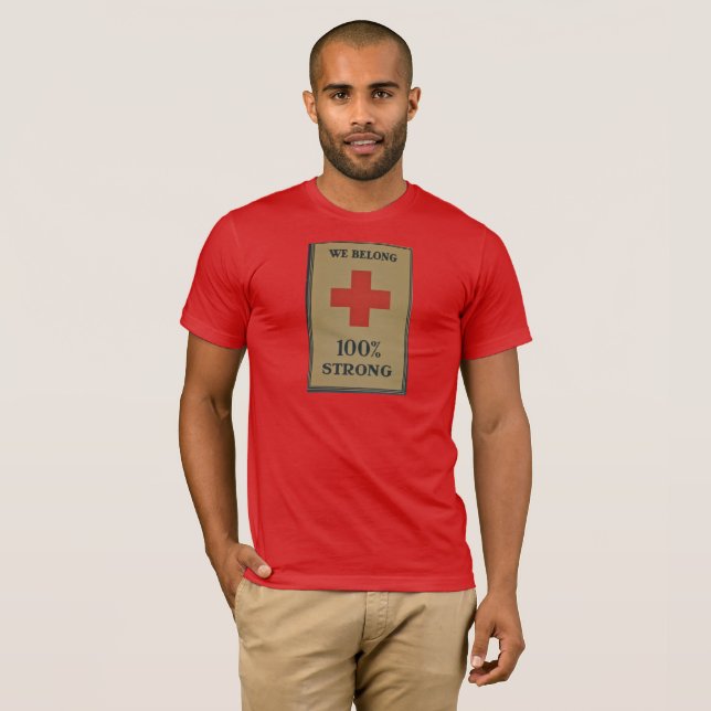 Camiseta 1920 WI Cruz Vermelha "Somos 100% Fortes" (Frente Completa)