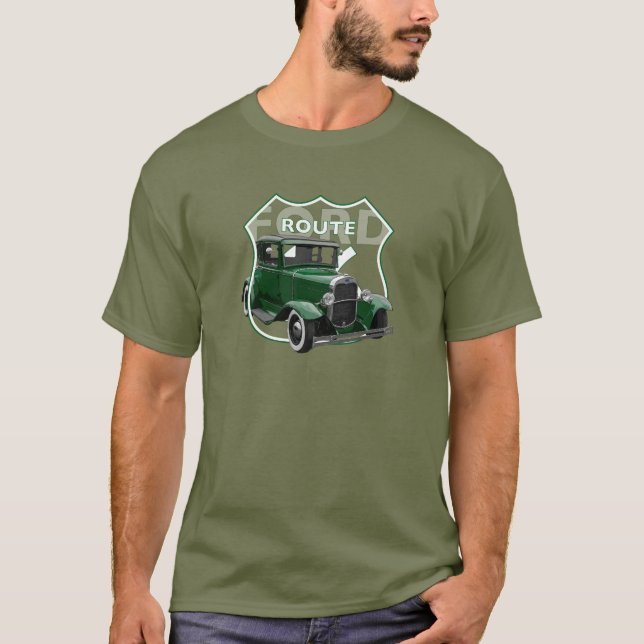 Camiseta 1930 Modelo A. Roda direta verde clássica66 T-shir (Frente)
