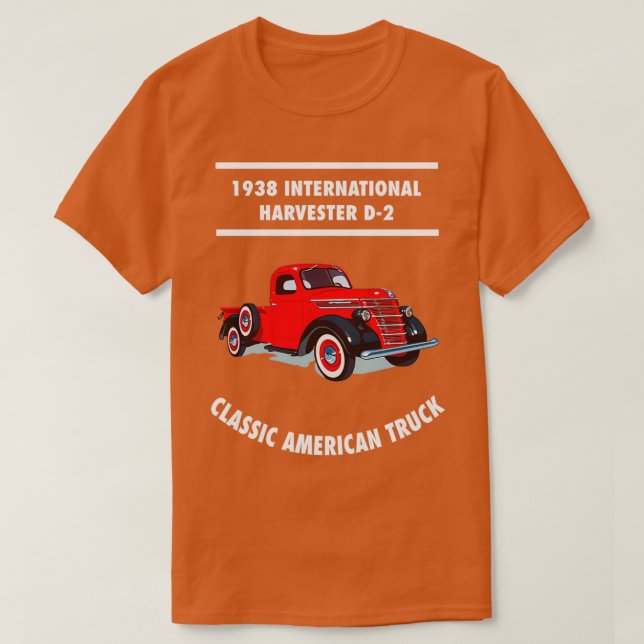 Camiseta 1938 International Harvester D2 American Truck (Frente do Design)
