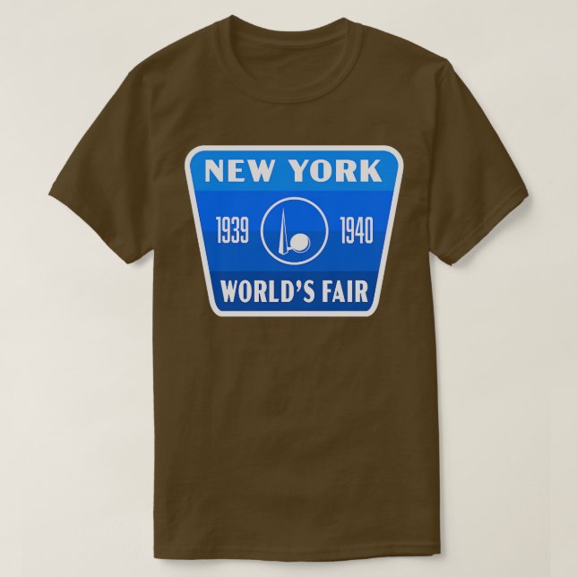 Camiseta 193940, Nova Iorque, Feira de Crachá Azul (Frente do Design)