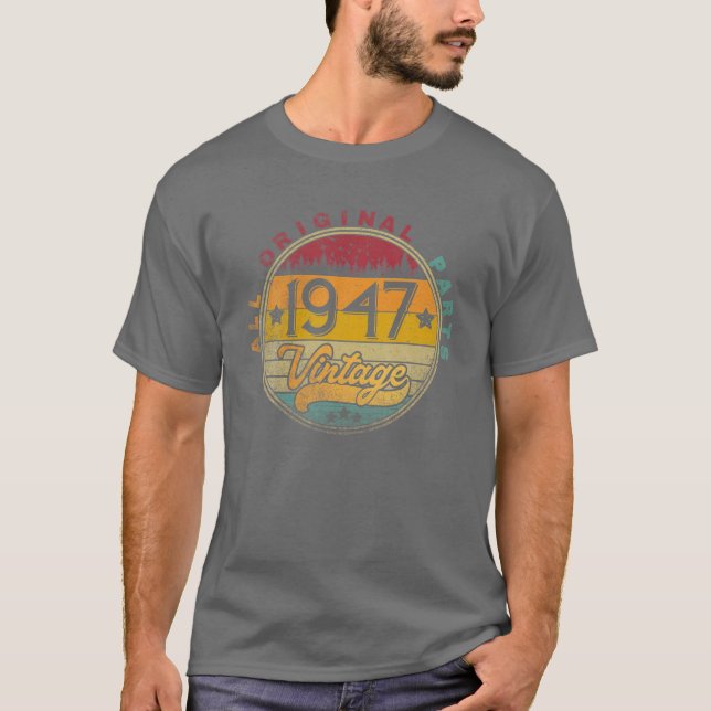 Camiseta 1947 75º Aniversário Com 75 Anos De Idade, Retro (Frente)