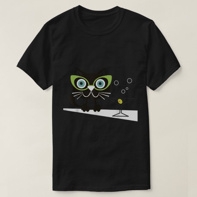 Camiseta 1950s Swank Mid Century Modern Cat Shirt767.png (Frente do Design)