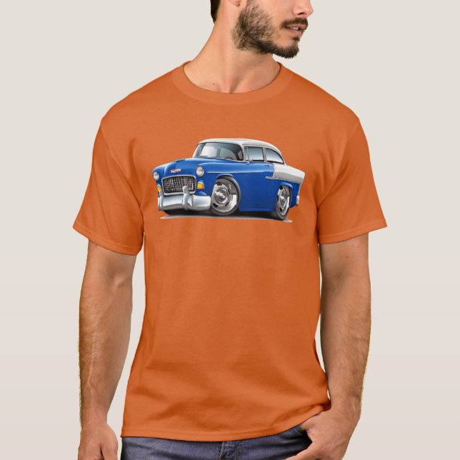 Camiseta 1955 Chevy Belair Blue Car vintage (Frente)
