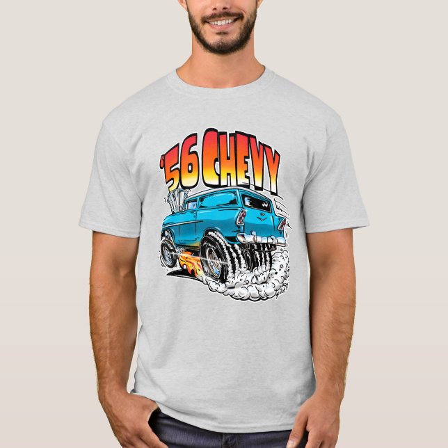 Camiseta 1956 Chevy Monstro Hot Rod (Frente)
