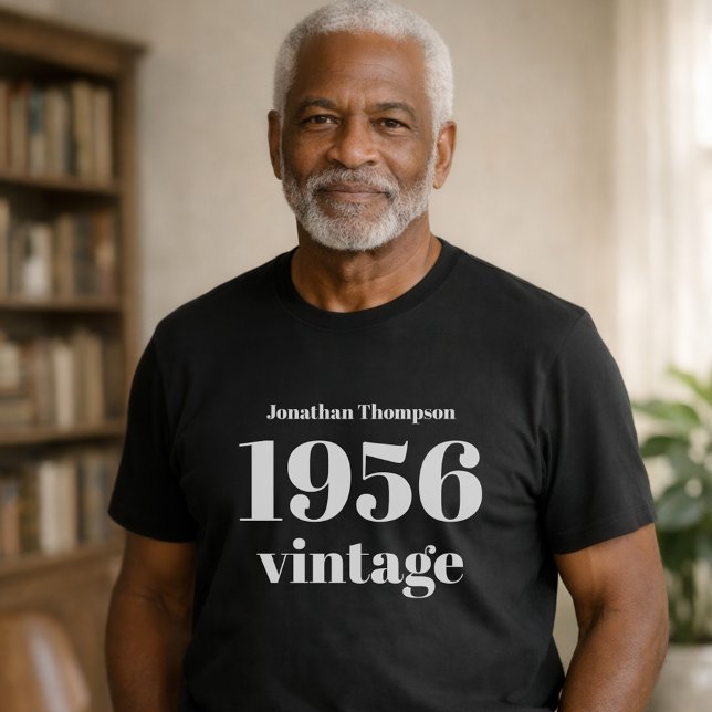 Camiseta 1956 Vintage Name Black 70th Birthday Party (Criador carregado)