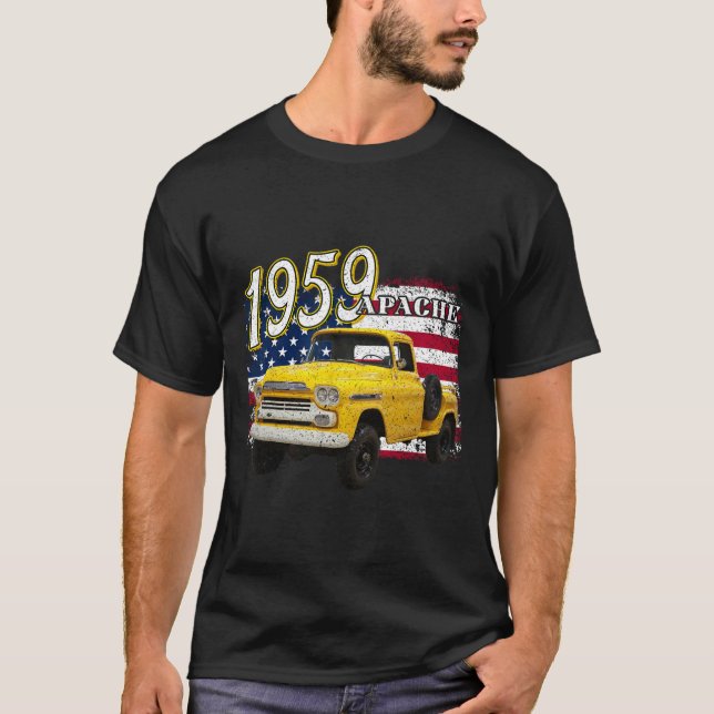 Camiseta 1959 59 Apache Truck 4 De Julho Americano (Frente)