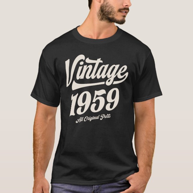 Camiseta 1959 65º Aniversário Oferece Homens de 65 Anos (Frente)
