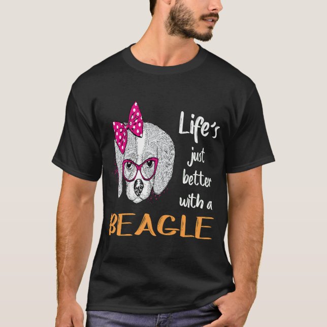 Camiseta 195 A Vida é Melhor Com Um Beagle (Frente)