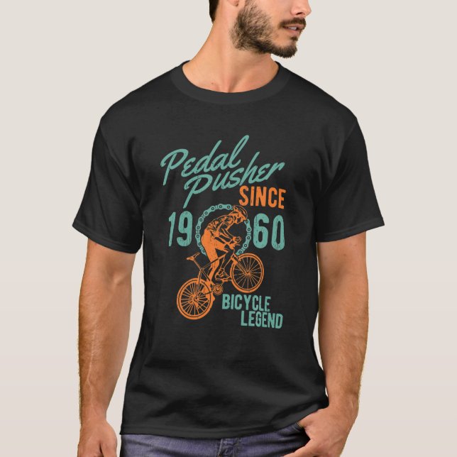 Camiseta 1960 60O Aniversário Gift Mountain Bike Bicyc (Frente)